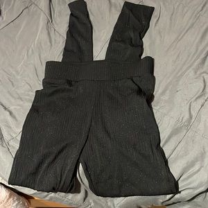 Forever 21 Black and Shiny Silver Leggings- Small